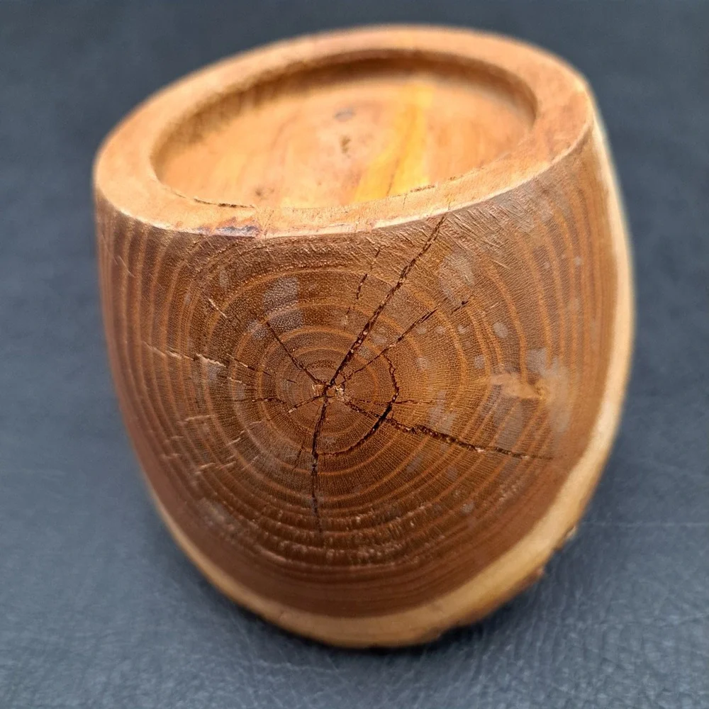Rustic Live Edge Cedar Wood Tea Light Candle Holder Natural Bark Log Decor